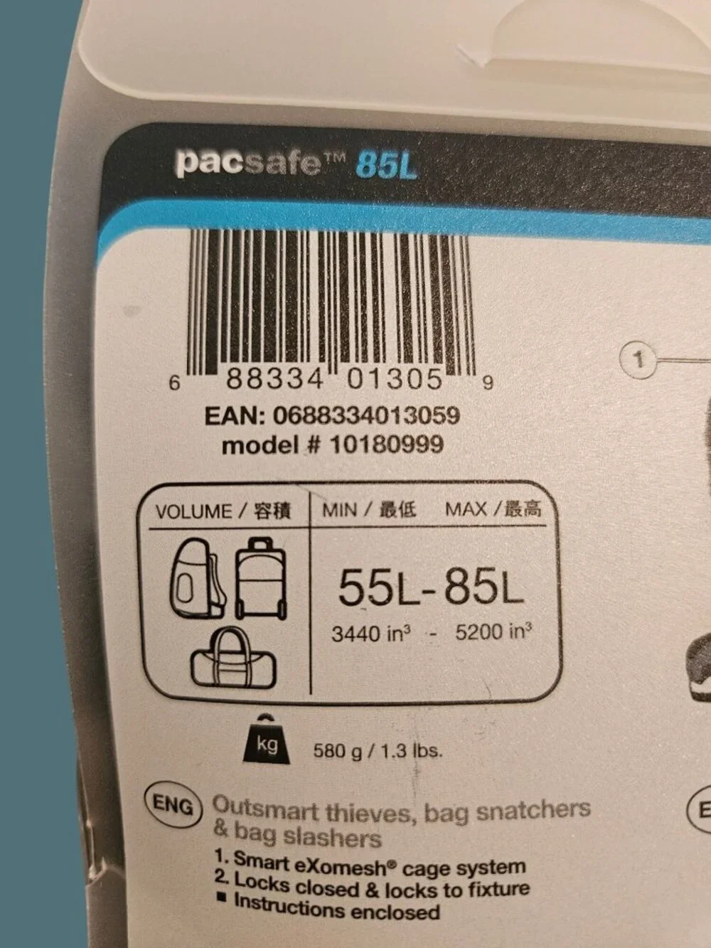 Pacsafe Anti Theft Backpack & Bag Protector